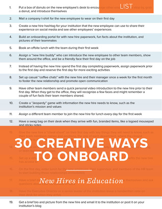 30 Creative Ways to Onboard New Hires in Education