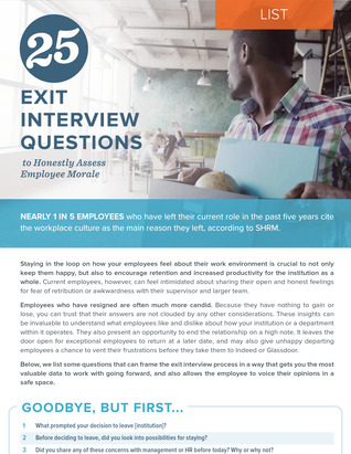 NEOED 25 Exit Interview Questions