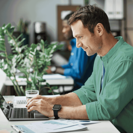 Man sitting at a computer