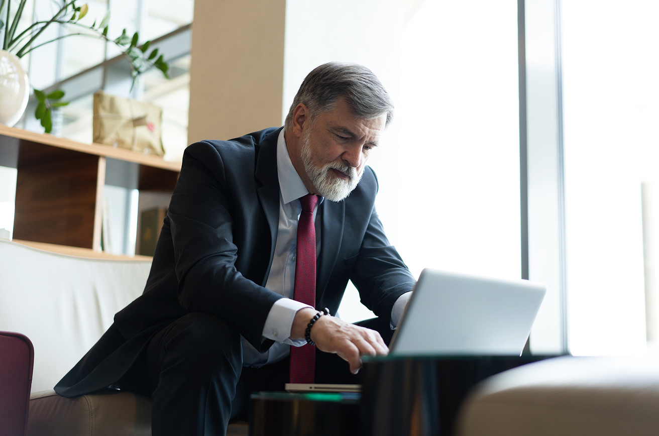 Government worker on laptop