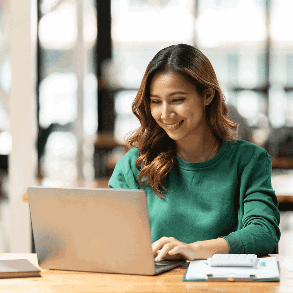 Education HR woman working on a laptop