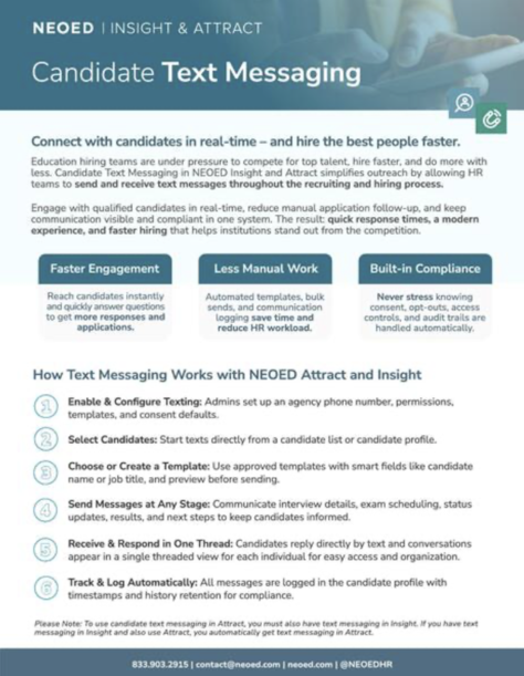 Candidate Text Messaging in Insight and Attract