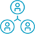 Icon with three individuals connected by lines